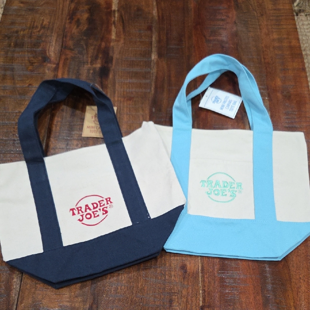Trader Joe's Canvas Tote Bags Bundle Of 2 NWT